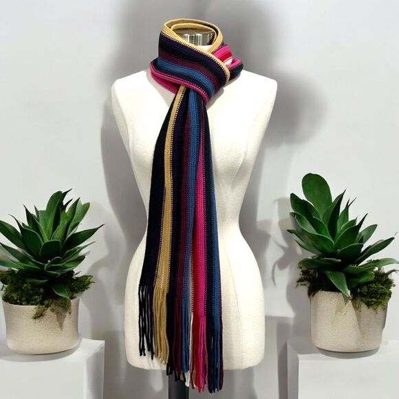St. John’s Bay Multi-Colored Knit Vertical Stripe Scarf - Picture 4 of 11